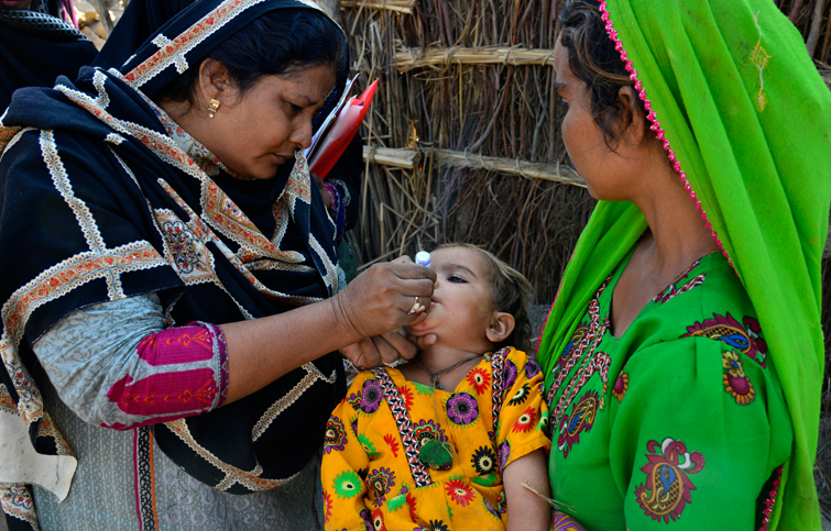 Nine massive polio campaigns by May 2018 reaching between 10 and 37 million children in each campaign