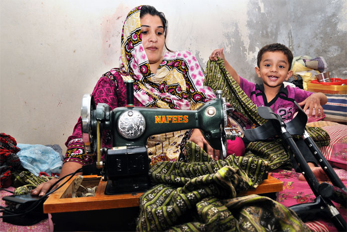 Sabeeta Samuel Seamstress Polio effected Women in Lahore, Punjab